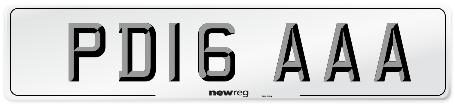 PD16 AAA Number Plate from New Reg